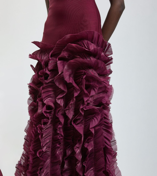 Karen Millen  knit-notes - Burgundy Maxi Dresses
