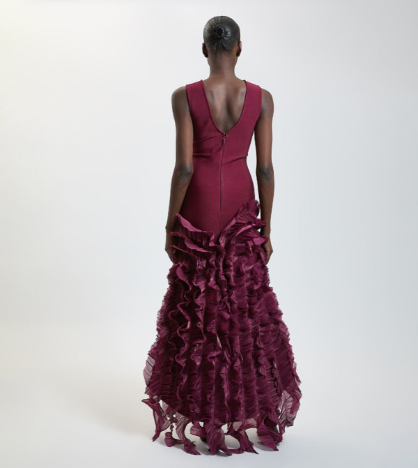 Karen Millen  knit-notes - Burgundy Maxi Dresses