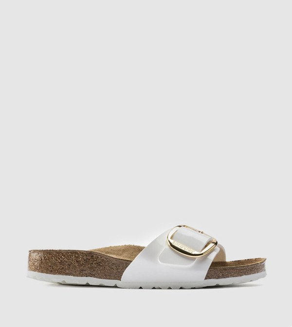 Birkenstock  Flat Sandals - White Slides