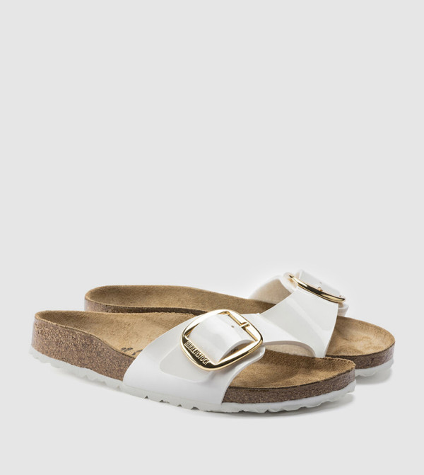 Birkenstock  Flat Sandals - White Slides