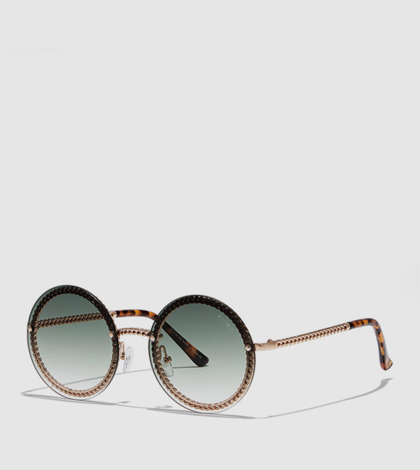 بلاك أوت بلاك أوت - ذهبي Round Sunglasses