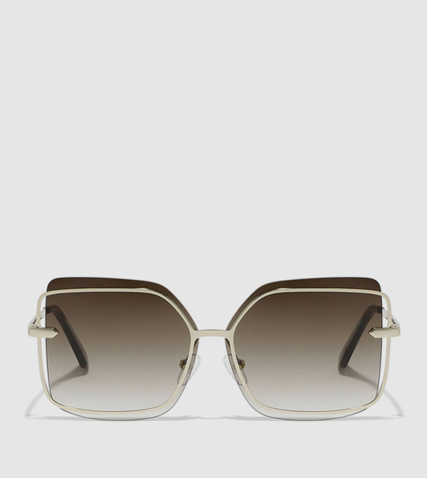 BlackOut  Sunglasses - Gold Square Sunglasses