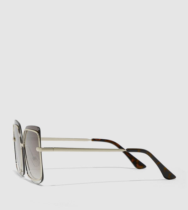 BlackOut  Sunglasses - Gold Square Sunglasses