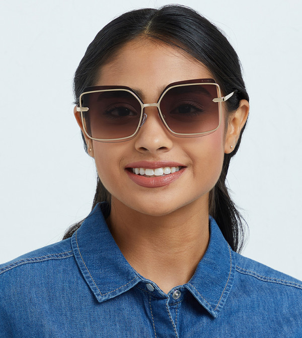 BlackOut  Sunglasses - Gold Square Sunglasses