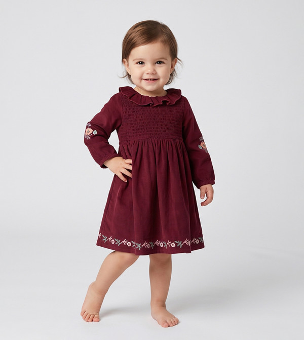 BABIES & MORE  Casual Dress - Burgundy Casual Dress