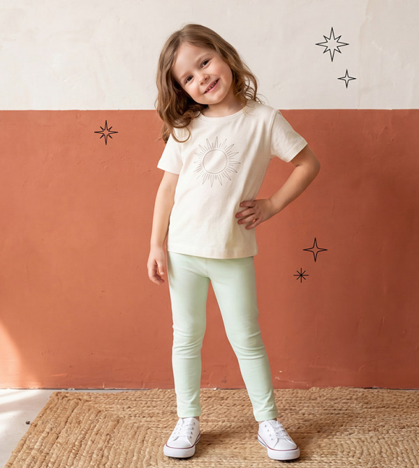 BABIES & MORE  preppy-layers - Green leggings