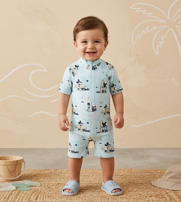BABIES & MORE  Swim Wear - Blue Legged Swimsuit