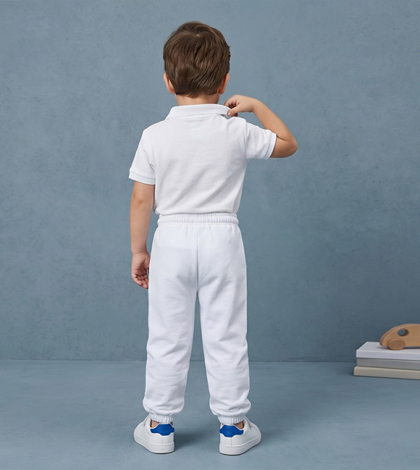 BABIES & MORE varsity-graphics - White Joggers