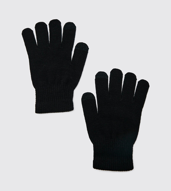 boohooMAN Gloves - Black Knit