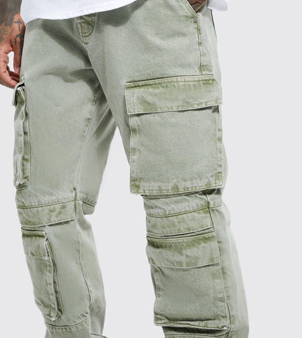 boohooMAN boohooMAN - Green Relaxed Jeans
