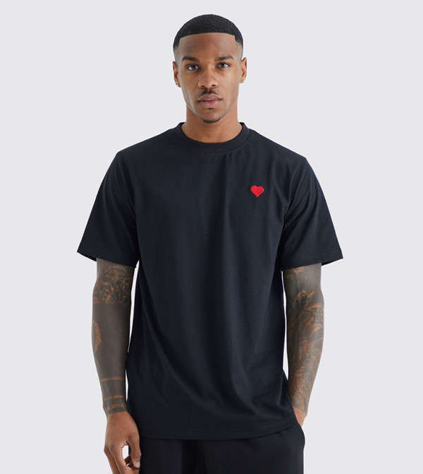 بوهو مان بوهو مان - أسود Round Neck T-Shirts