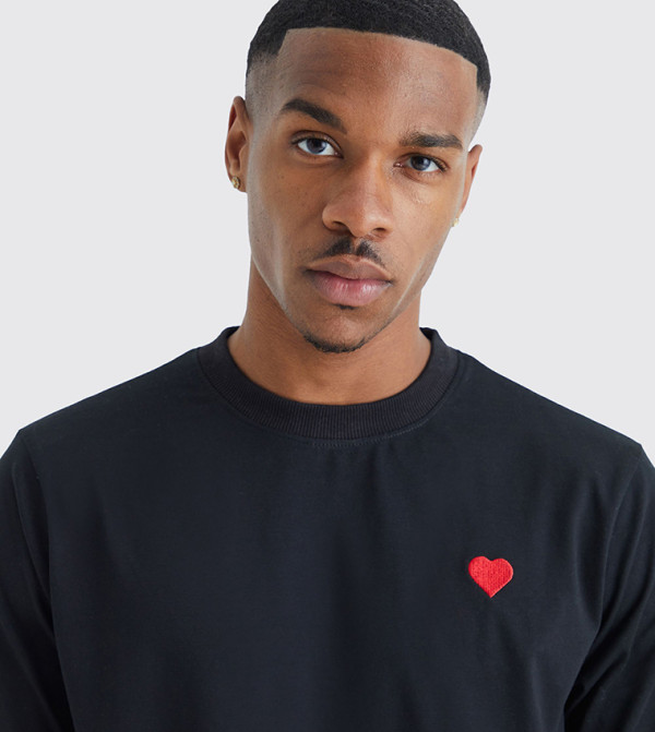 بوهو مان بوهو مان - أسود Round Neck T-Shirts