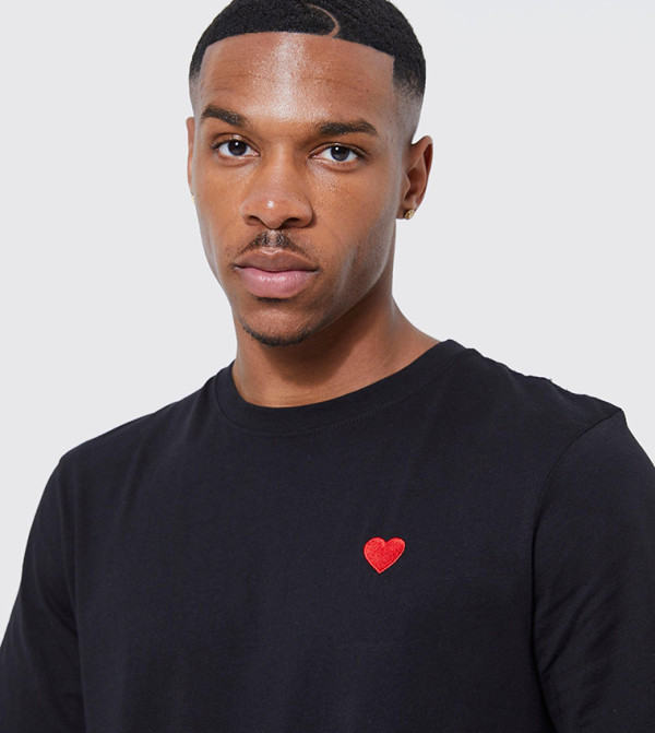 بوهو مان بوهو مان - أسود Round Neck T-Shirts