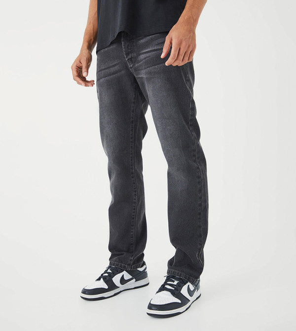 بوهو  ملابس - رمادي Straight Jeans