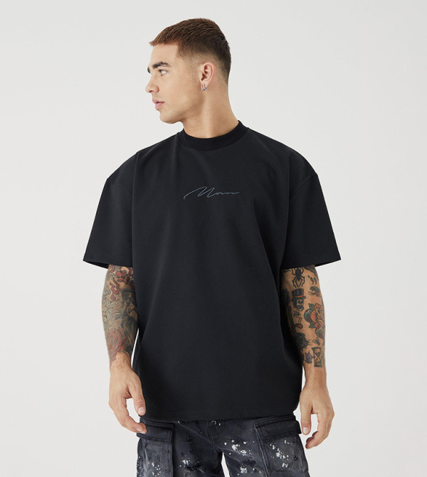 boohooMAN boohooMAN - BLACK Round Neck T-Shirts