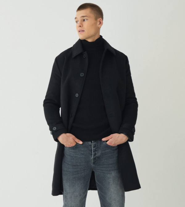 boohooMAN Overcoats - BLACK Overcoats