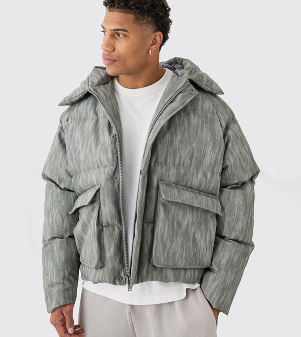 boohooMAN  Overcoats - Grey Puffer Jackets