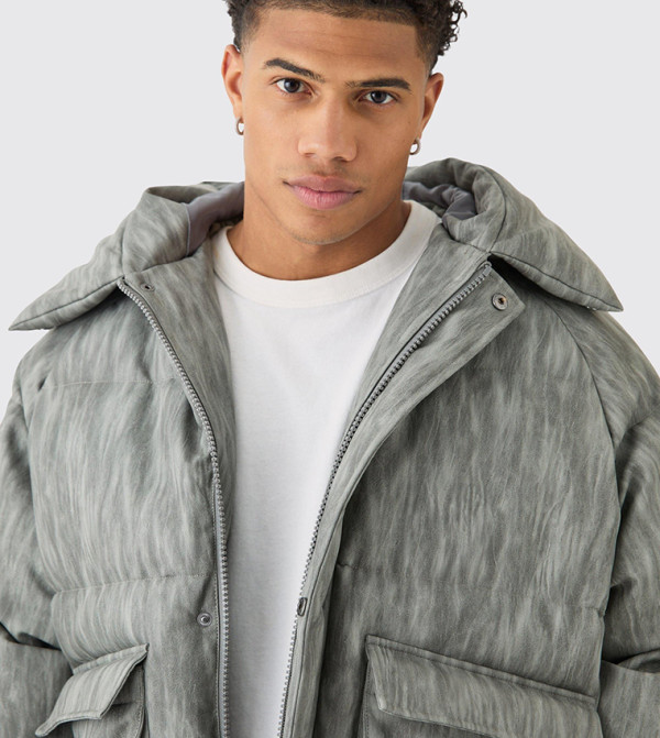 boohooMAN  Overcoats - Grey Puffer Jackets