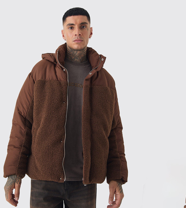 بوهو مان - اوتليت  - بني  Puffer Jackets