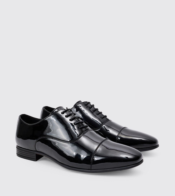 boohooMAN - Outlet  - Black Formal Lace-Up Shoes