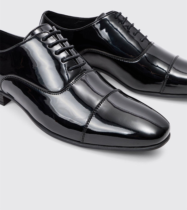 boohooMAN - Outlet  - Black Formal Lace-Up Shoes