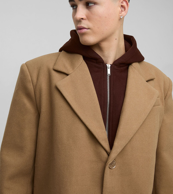 boohooMAN  Overcoats - Tan Overcoats