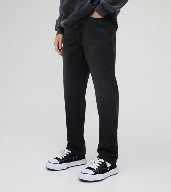 بوهو مان  b-24h - رمادي Straight Jeans