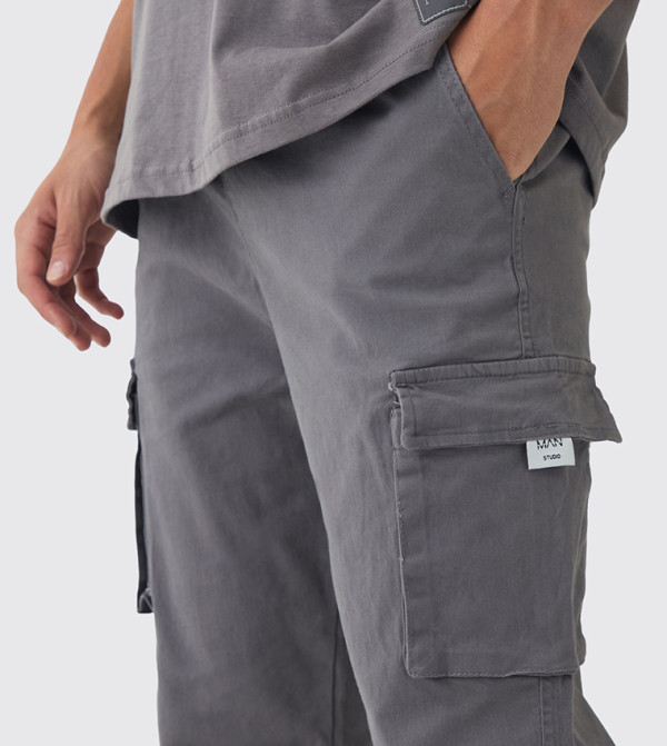 بوهو مان  بناطيل كارجو - رمادي Cargos