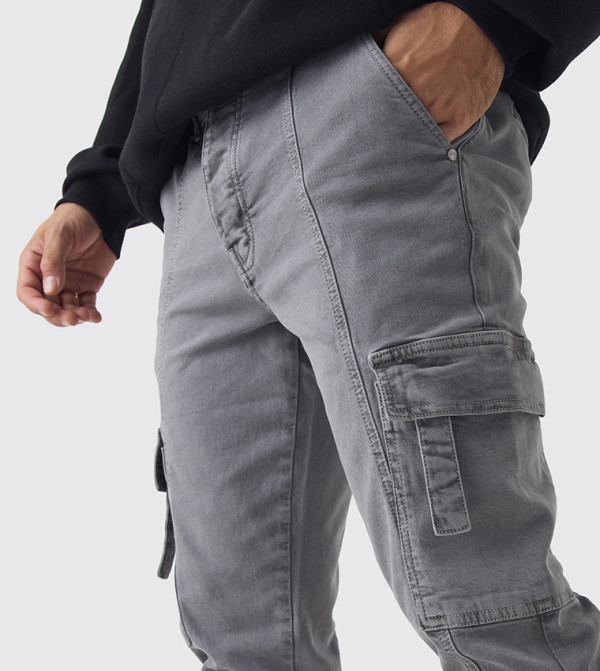 بوهو مان  بناطيل كارجو - رمادي Cargos