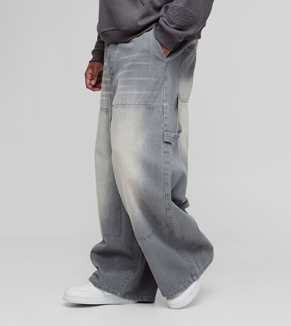 boohooMAN boohooMAN - Grey Relaxed Jeans