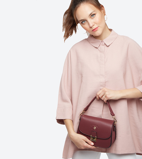 بيفرلي هيلز بولو كلوب  كروس  - ماروني حقائب بحمالة طويلة