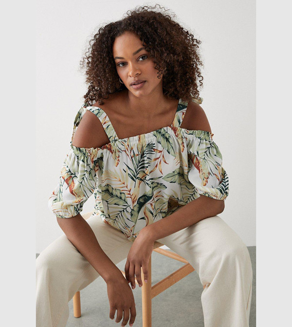 Dorothy Perkins Floral-Prints - Ivory Tops & Blouses