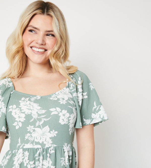 Dorothy Perkins Floral-Prints - Green Casual Dresses
