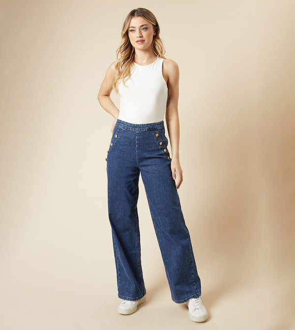 دوروثي بيركينز denim-obsessed - أزرق Wide Leg Jeans