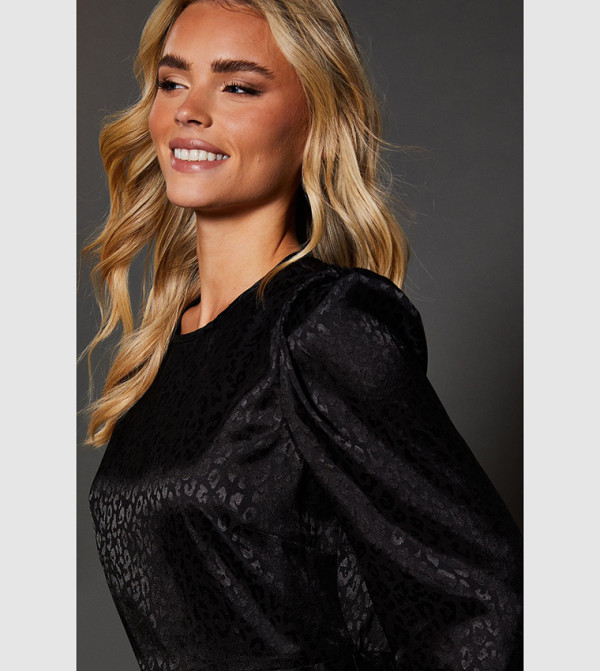 Dorothy Perkins  statement-sleeve-babydoll - Black Casual Dresses