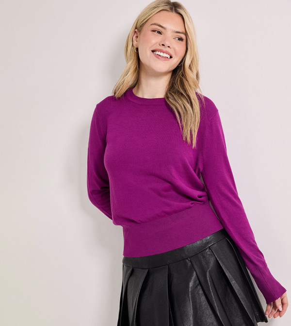 Dorothy Perkins Sweaters - Purple Round Neck Sweaters