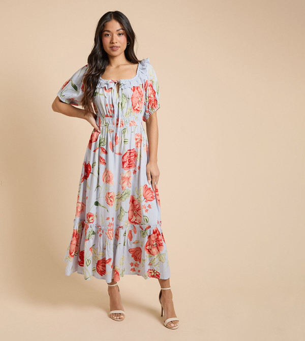 دوروثي بيركينز  statement-sleeve-babydoll - أرجواني Midi Dresses