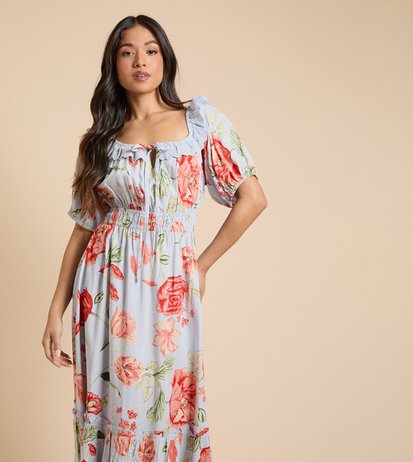 دوروثي بيركينز  statement-sleeve-babydoll - أرجواني Midi Dresses