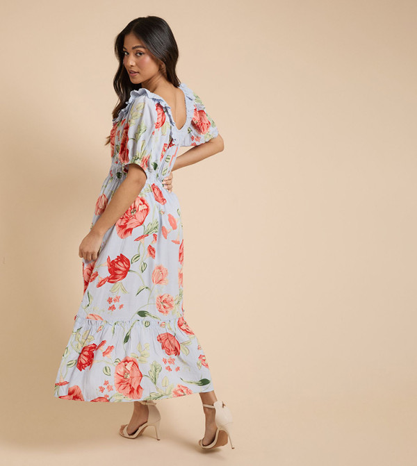 دوروثي بيركينز  statement-sleeve-babydoll - أرجواني Midi Dresses