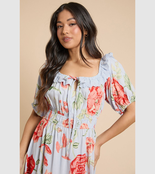 دوروثي بيركينز  statement-sleeve-babydoll - أرجواني Midi Dresses