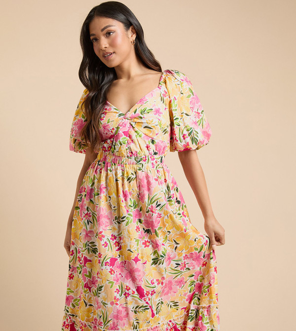 Dorothy Perkins  statement-sleeve-babydoll - Multi Midi Dresses