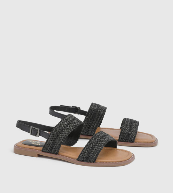 Good For the Sole  - BLACK Flat Sandals