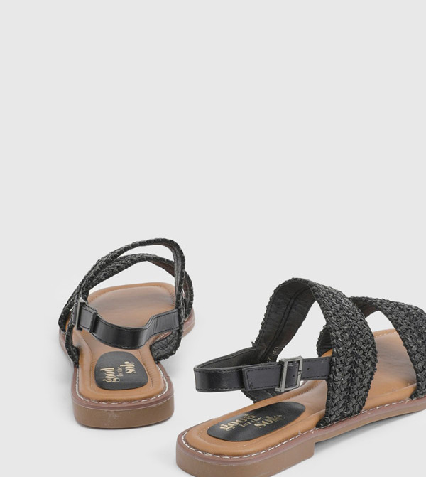 Good For the Sole  - BLACK Flat Sandals