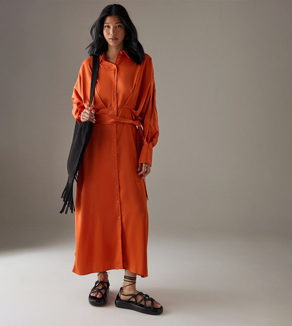Warehouse - Outlet Warehouse - Outlet - Orange Midi Dresses