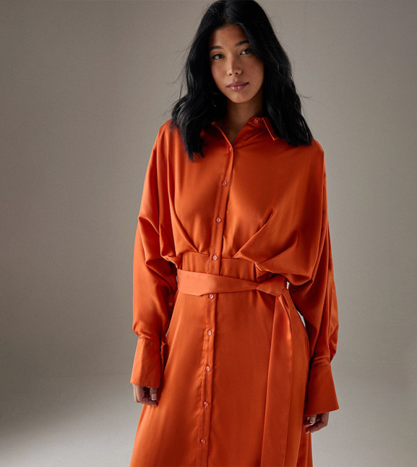 Warehouse - Outlet Warehouse - Outlet - Orange Midi Dresses