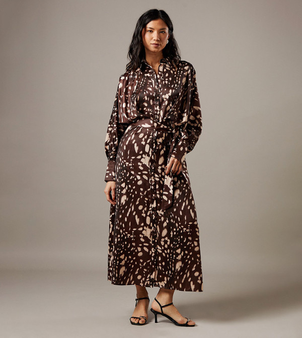 Warehouse - Outlet Warehouse - Outlet - Brown Shirt & T-Shirt Dresses