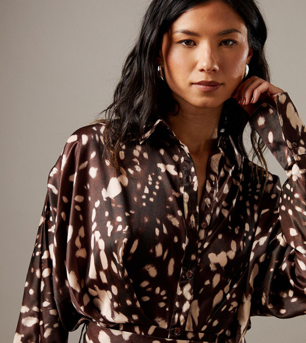 Warehouse - Outlet Warehouse - Outlet - Brown Shirt & T-Shirt Dresses