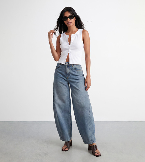 Warehouse Warehouse - Blue Straight Jeans