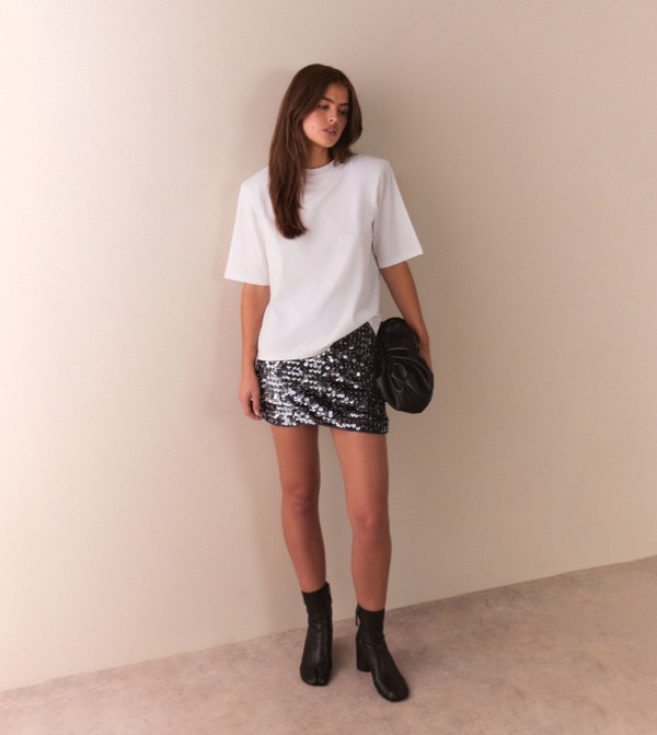 Warehouse Warehouse - Metallic Mini Skirts