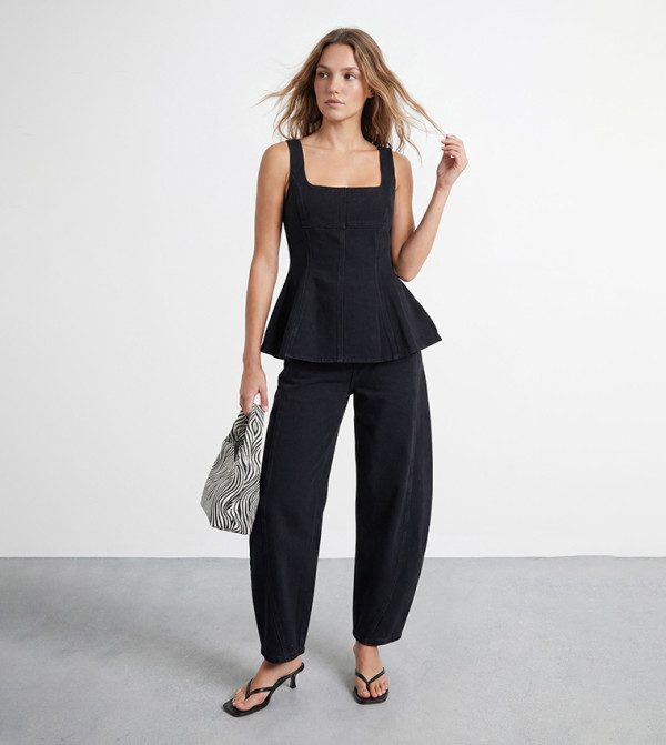 بوهو  denim-obsessed - أسود Straight Jeans